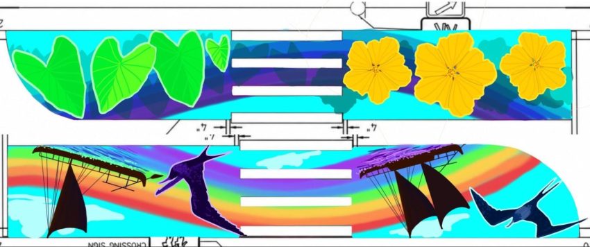 Graphic design of the quick build mural.